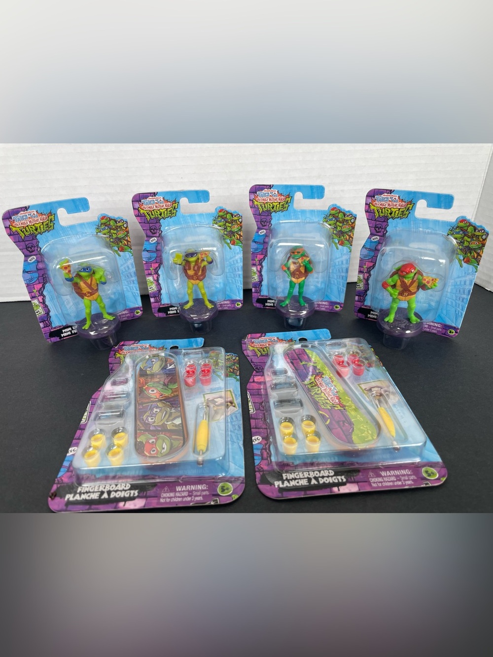 NEW 6-Tales of Teenage Mutant Ninja Turtles Mini Figure & Skateboards Sets